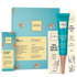 A collection of nail care products from ONSEN, including a nail reboot kit with a blue and orange design, a serum bottle, a buffer block, and a replacement pads kit.
