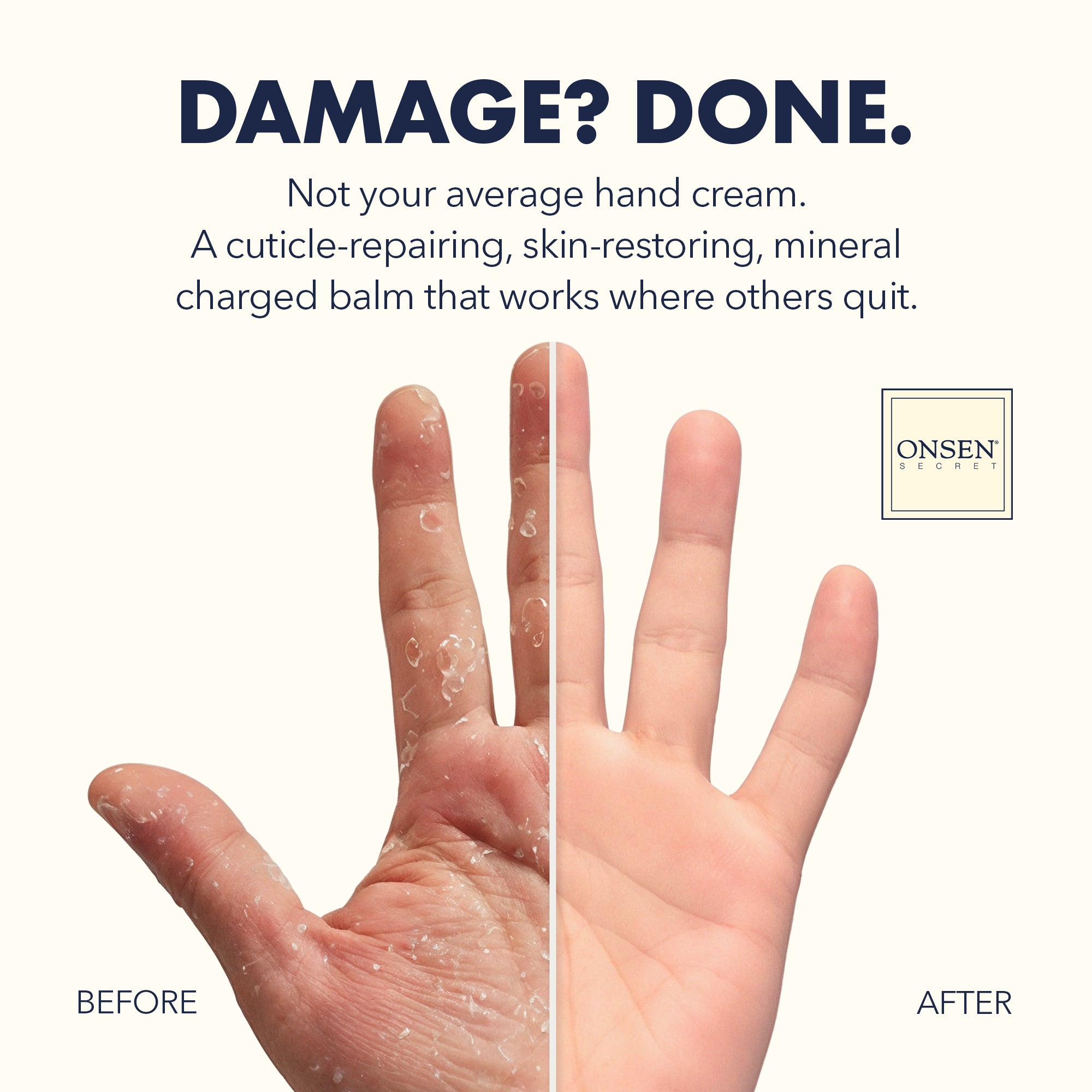 Hand cream comparison showing &