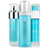 A set of three skin care products from Onsen Secret, including a daily hydration moisturizer, purifying facial peel, and aloe gel cleanser.