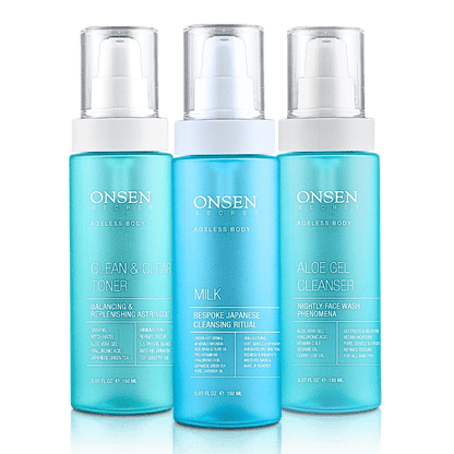aloe gel cleanser, milk face cleanser, clean and clear toner
