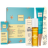 A collection of nail care products from ONSEN, including a nail reboot kit with a blue and white box, a nail & cuticle conditioning serum, nail reboot oil, a buffer block, and a nail file, all laid out on a light background.