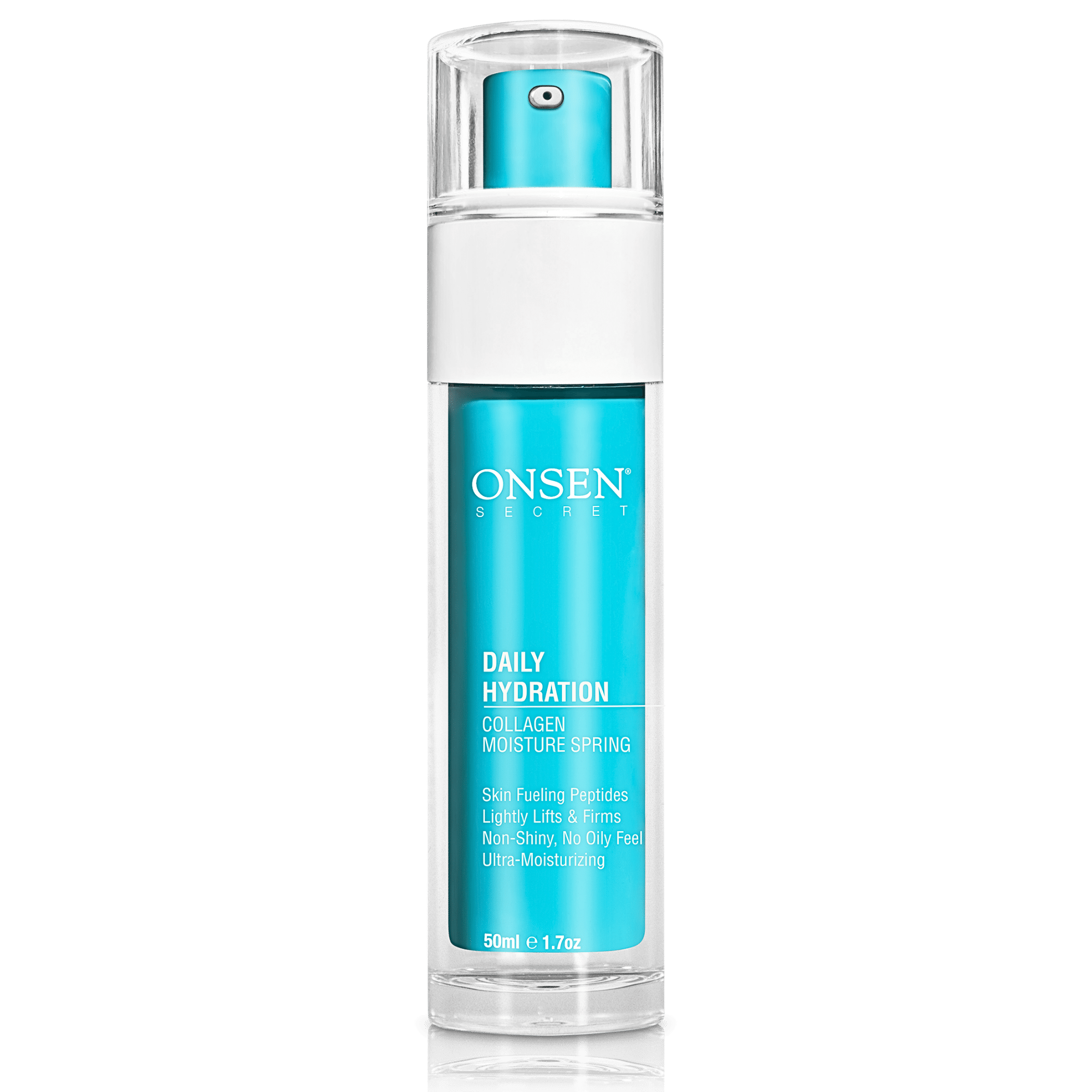 A pump bottle of Daily Hydration Moisturizer by ONSEN SECRET, designed for providing skin hydration.