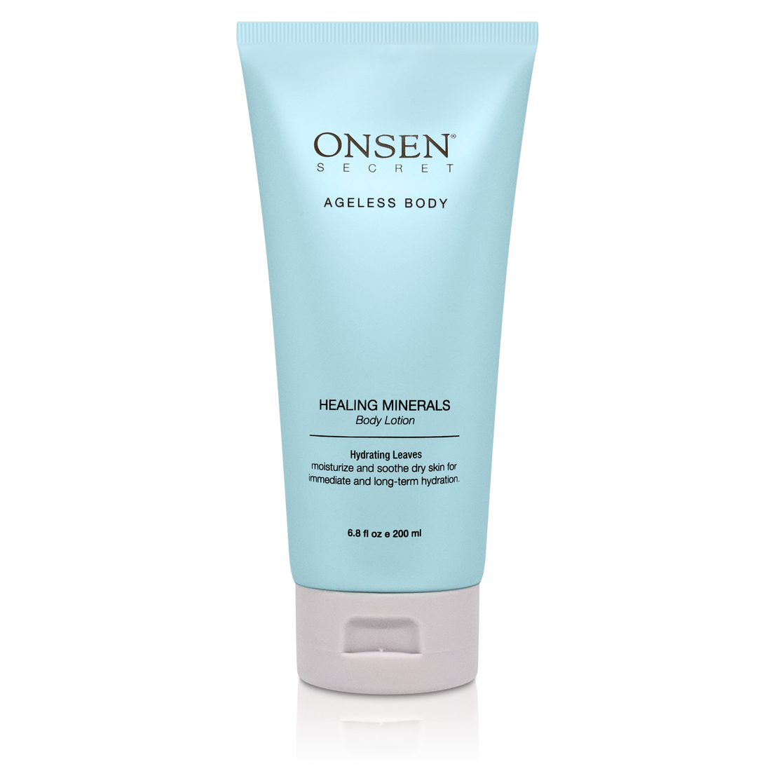 A bottle of ONSEN brand Healing Minerals Body Lotion.